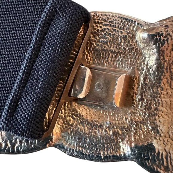 Nani Lewis Vintage 1980s Gold Tone Black Enamel Eastic Stretch Belt main image 6